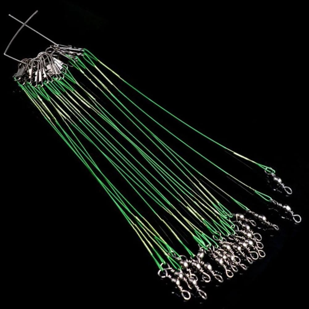 60pcs Fishing Leader Line Kit with Anti Slip B Hook and Bottle Swivel
