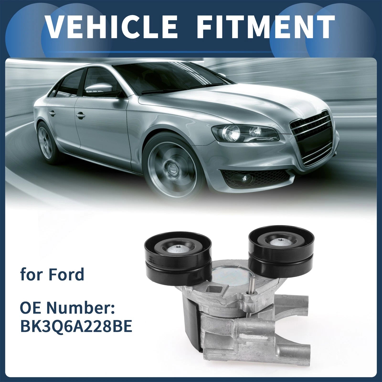 Belt Tensioner for Ford Transit 2.2 (2011–2018) No.BK3Q6A228BE Metal