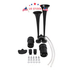 Dual Trumpet Train Horn Air System Kit for RV Car Truck Van Boat (12V)