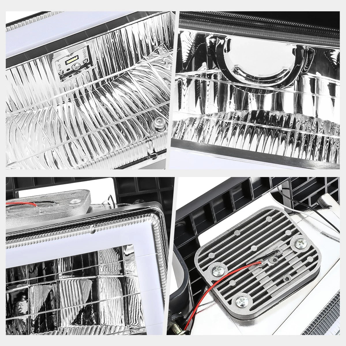 C-Shape LED DRL Headlights for Chevy GMC C/K Suburban Tahoe Yukon (1988–2000)