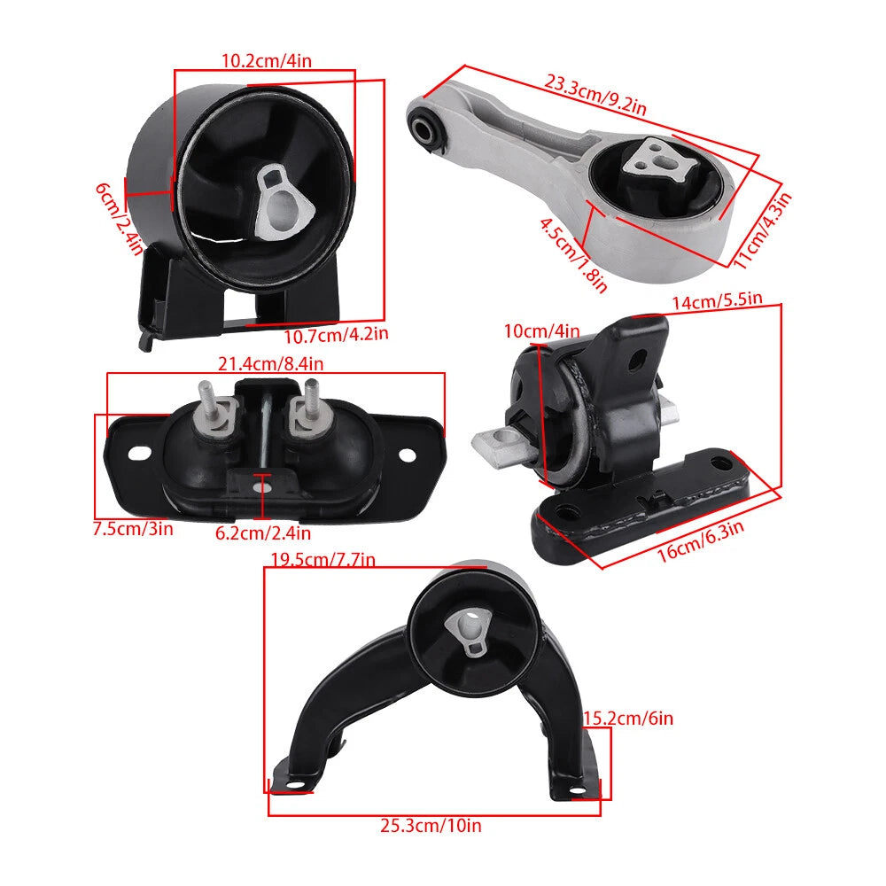 Set of 5 Engine and Transmission Mounts for Dodge Avenger (2010–2014)