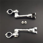 Chrome 1.5" Long Angle Adjustable Footpeg Mounting Kit for Universal Motorcycle