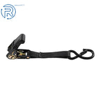 Set of 4 Black Ratchet Straps 2200 LB with Safety Lock S Hooks 15 FT