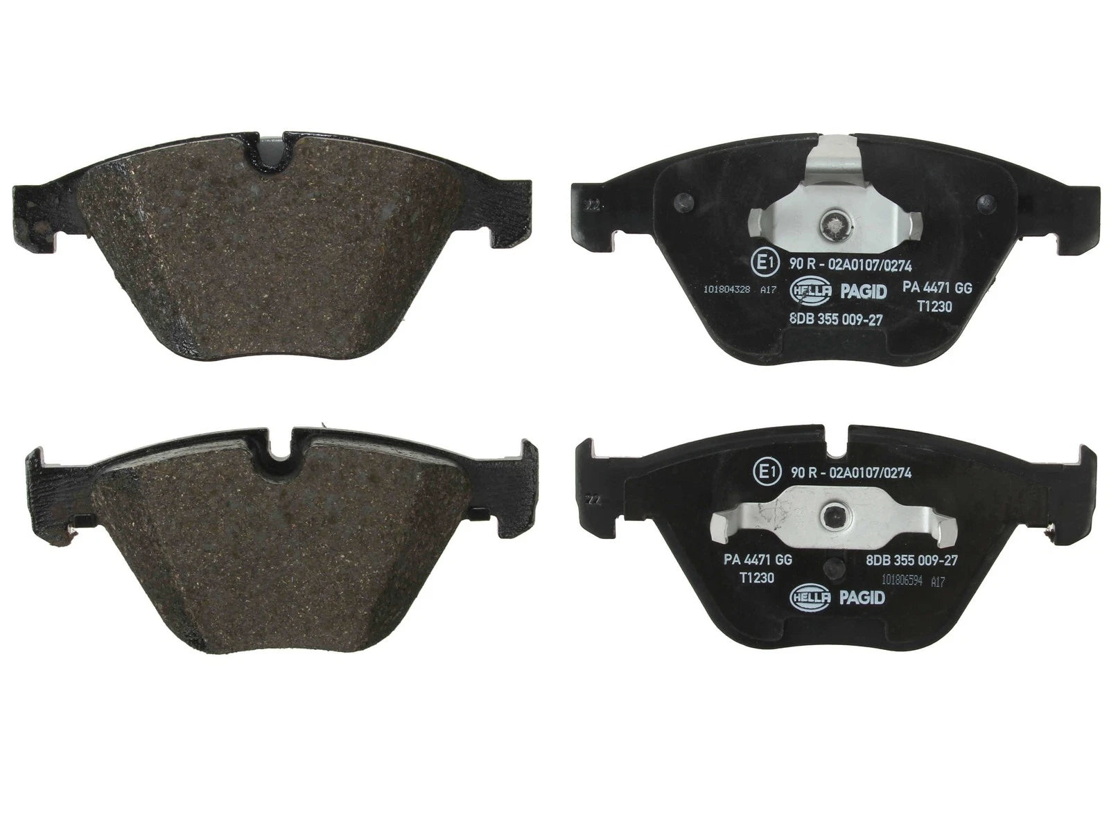 Set of 4 Hella Pagid 355009271 Front Disc Brake Pads for BMW M3, 1 Series