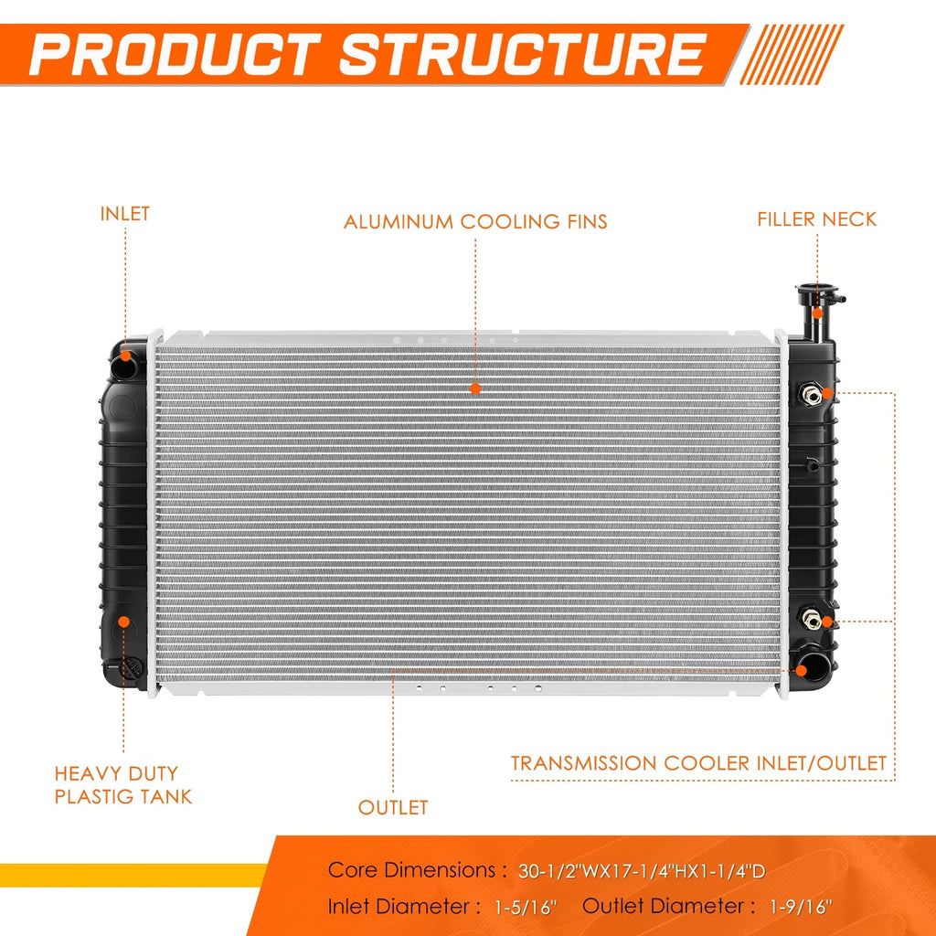 Full Aluminum Radiator for Chevrolet Express/Savana (1996–2002) DPI-2044