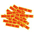 20 Mixed Fuel Only Warning Stickers for Precise Identification (0.75" X 3.25")
