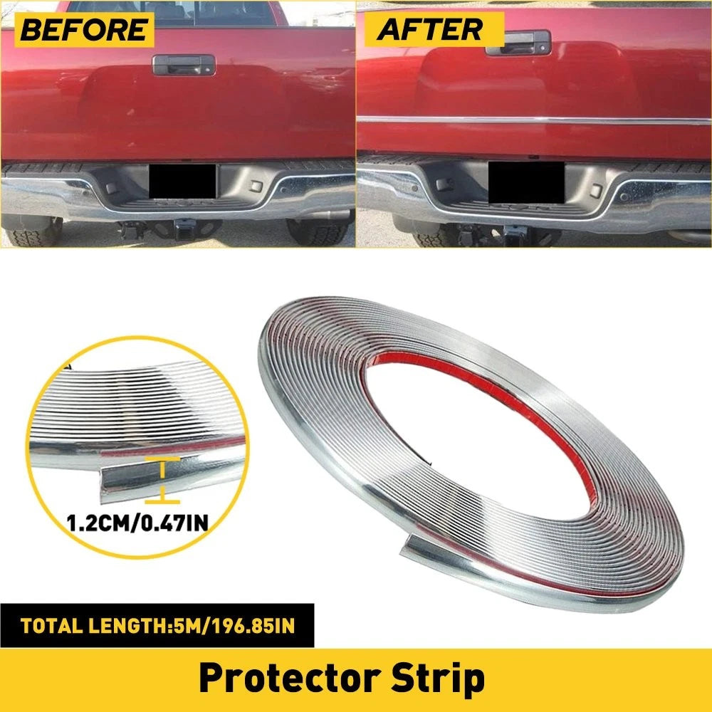 Chrome Molding Trim for Automotive Trunk Body Side Bumper Strip (0.47")