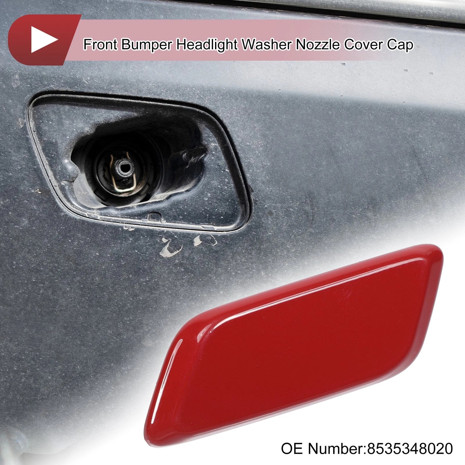 Front Left Bumper Headlight Washer Nozzle Cover for Lexus RX350 (2013–2015) Red