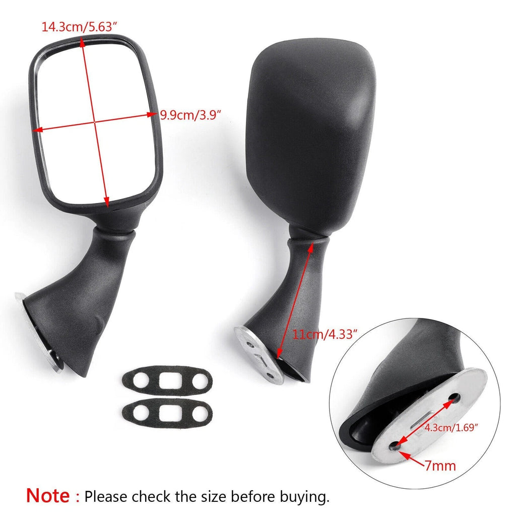 Mirrors for Suzuki GSXR 600 750 1000 2001-2002, Hayabusa GSXR 1300 1999-2010 Black