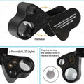 60X 30X LED Pocket Jewellers Eye Loupe Magnifier for Jewelry
