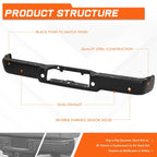 Rear Bumper Face Bar for Ford F-150 Lincoln Mark LT (2004–2008) w/Sensor Holes Black