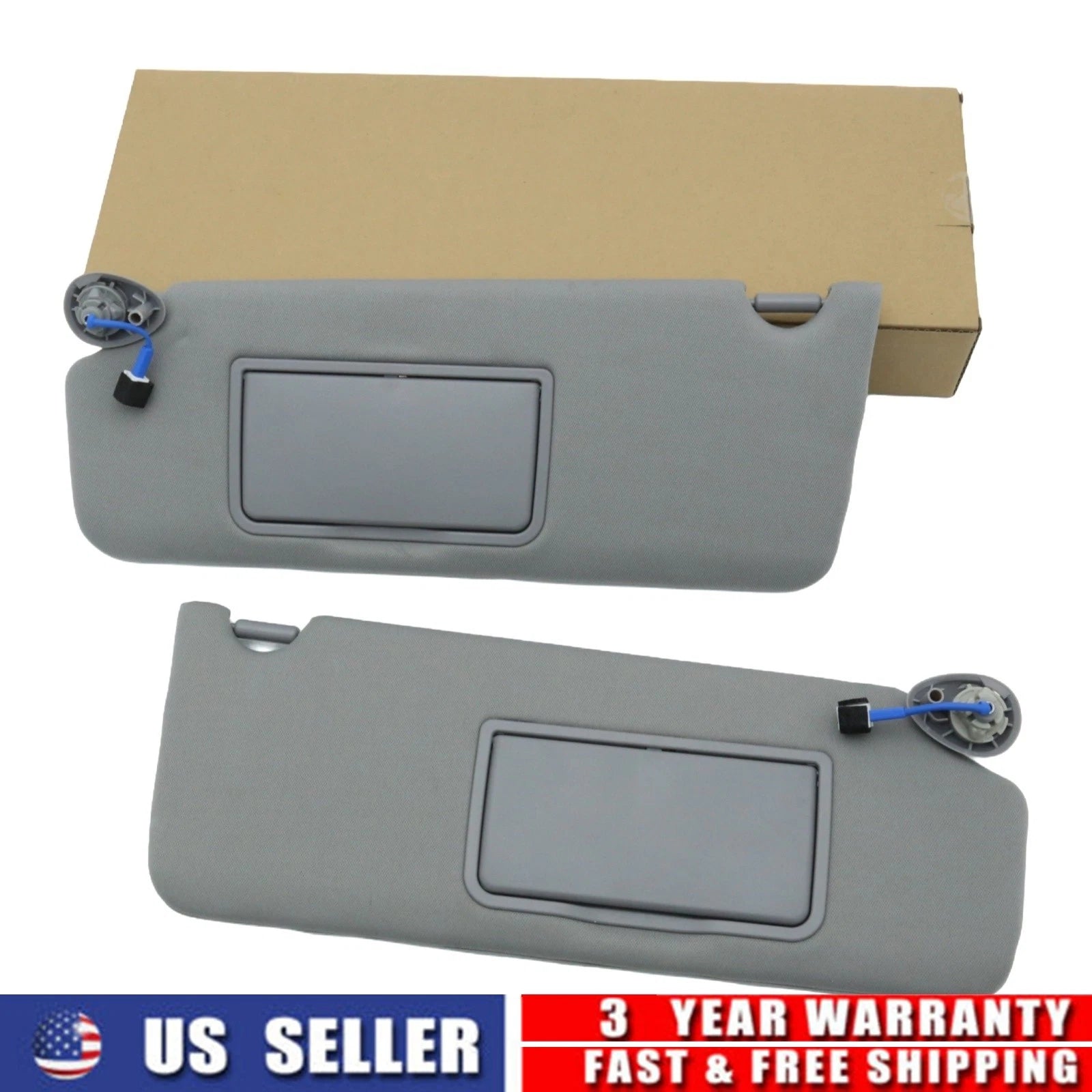 2X Gray Sun Visor LH RH for Honda Pilot (2016–2022) Elite Touring EX-L