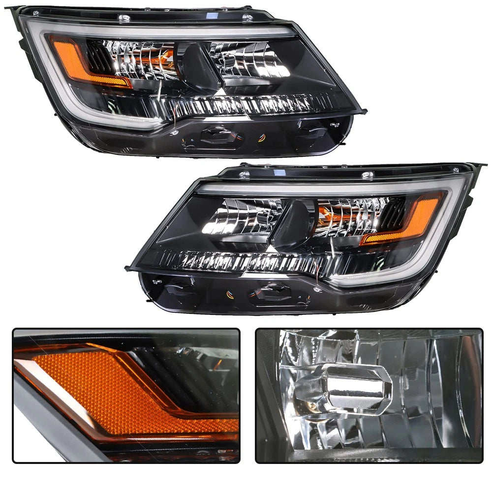 Headlight Pair with LED DRL for Ford Explorer (2016â2019)