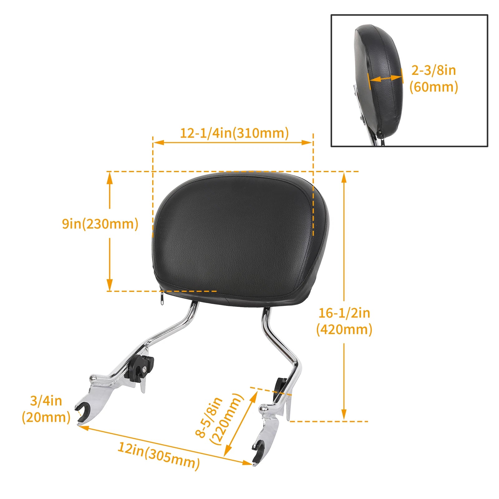 Backrest Sissy Bar 4 Point Docking Hardware Kit for Harley Touring (2014–2024)