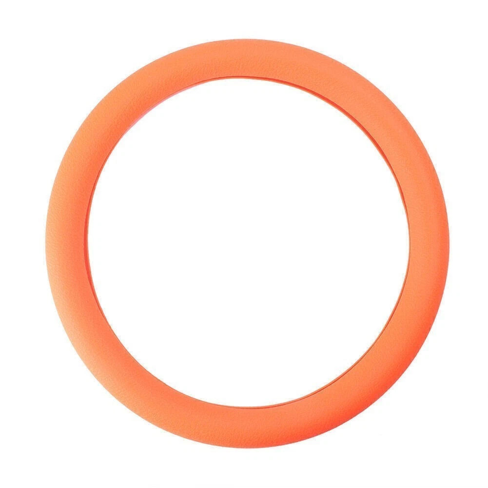 Universal Steering Wheel Cover for Cars (12.99-14.96") - Orange, Anti-static, Non-slip