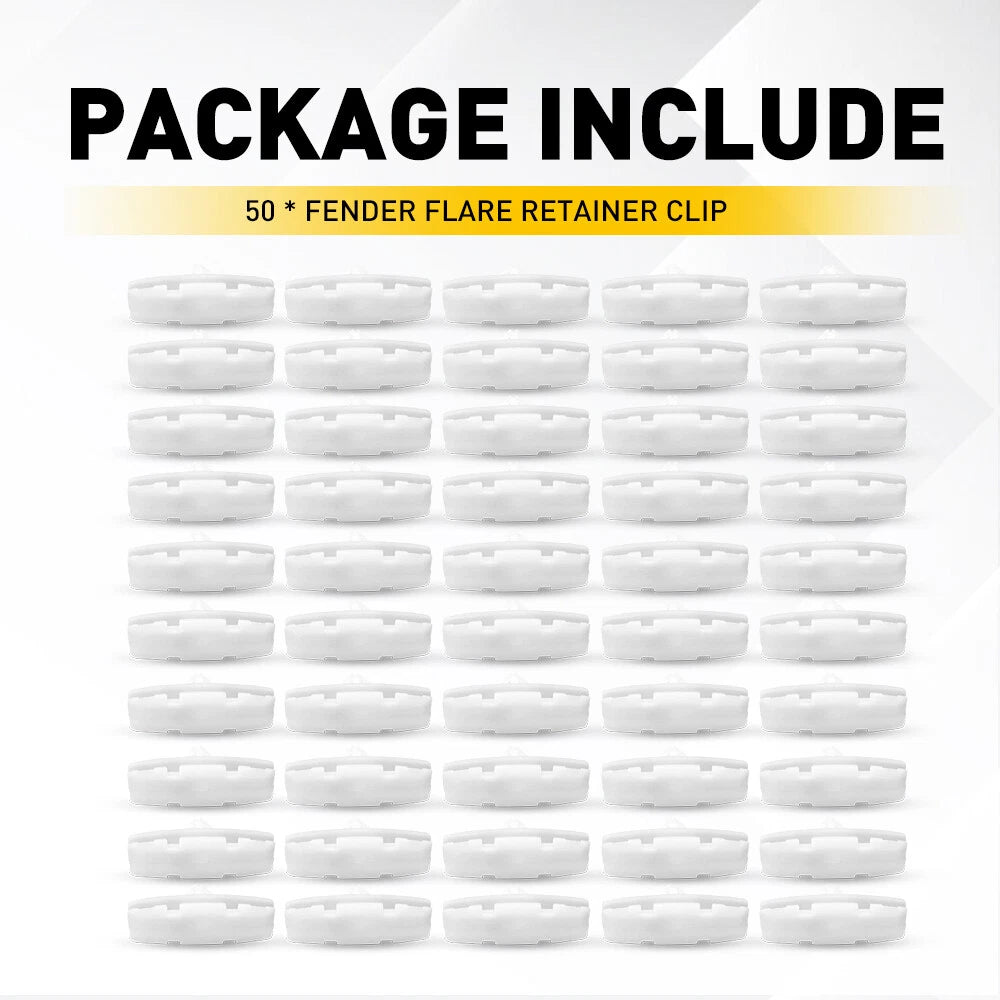 50PCS Fender Retainer Clips for Jeep Wrangler JL (2018–2020)