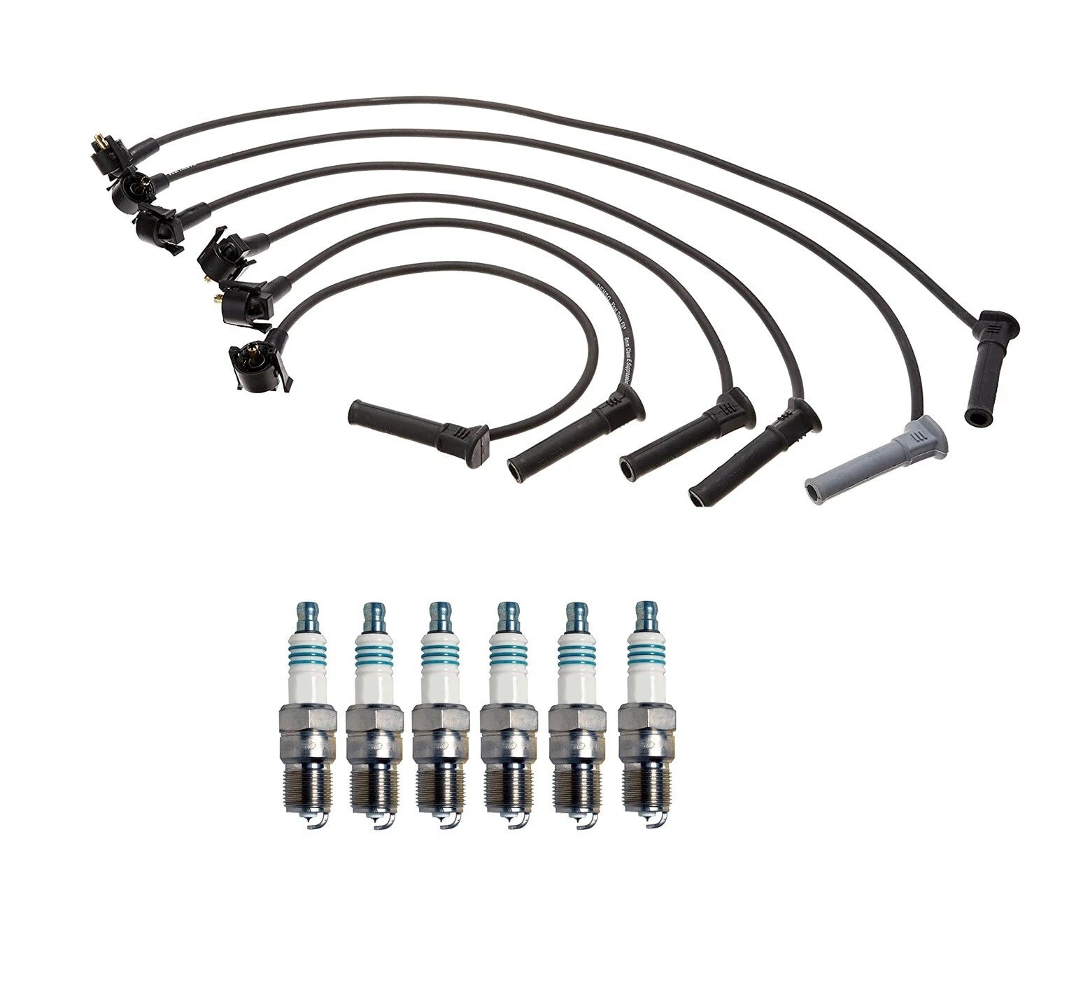 Denso 7mm Wire Set & 6 Iridium Power Spark Plugs for Ford Mustang (2005–2010)