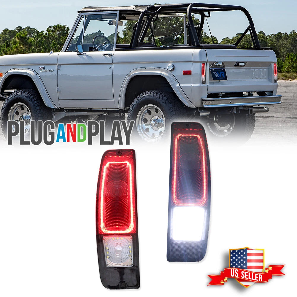 2X Smoked Red LED Tail Lights for Ford Truck F100/250/350 (1967–1972)