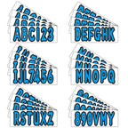 Set of 4 Boat Registration Decals A-Z & 0-9 Blue
