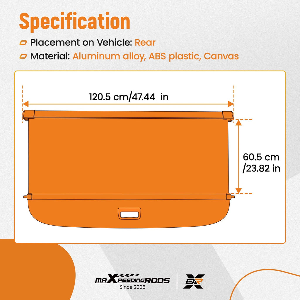 Parcel Shelf Cargo Cover for Subaru Crosstrek Impreza (2018–2023) Retractable