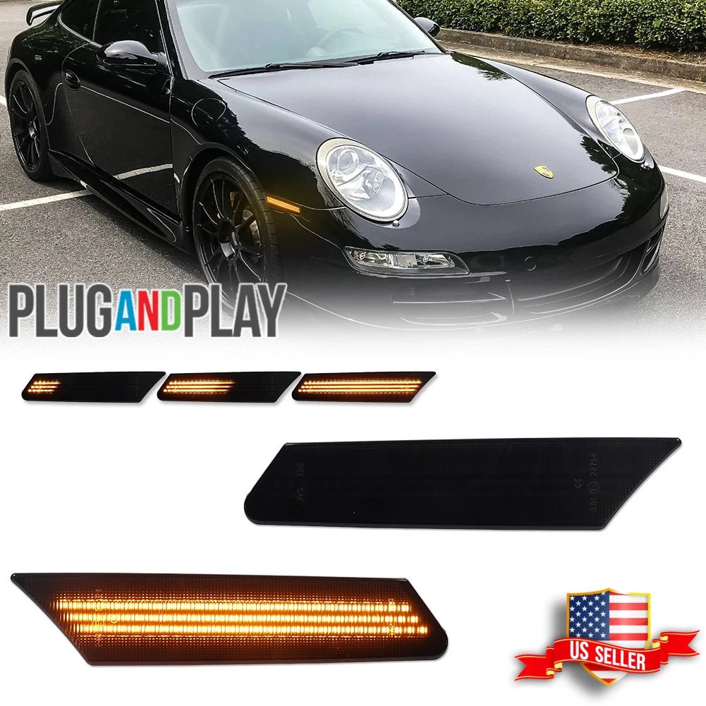 Sequential Smoked LED Side Marker Lights for Porsche 911 997 (2005–2012)