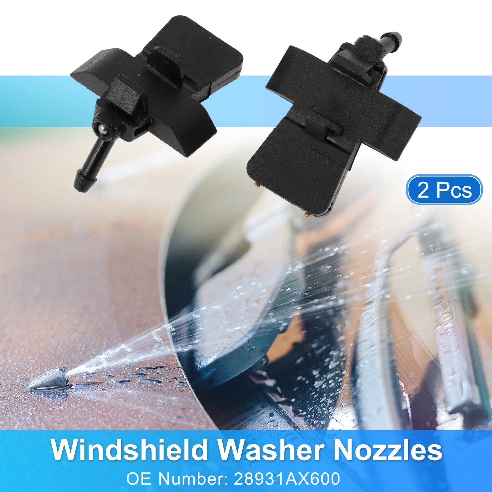 2X Windshield Washer Nozzle for Nissan Micra K12 (2003–2010) No. 28931AX600