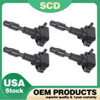 Set of 4 Ignition Coils for Hyundai Santa Fe Tucson Kia Sorento Stinger UF764