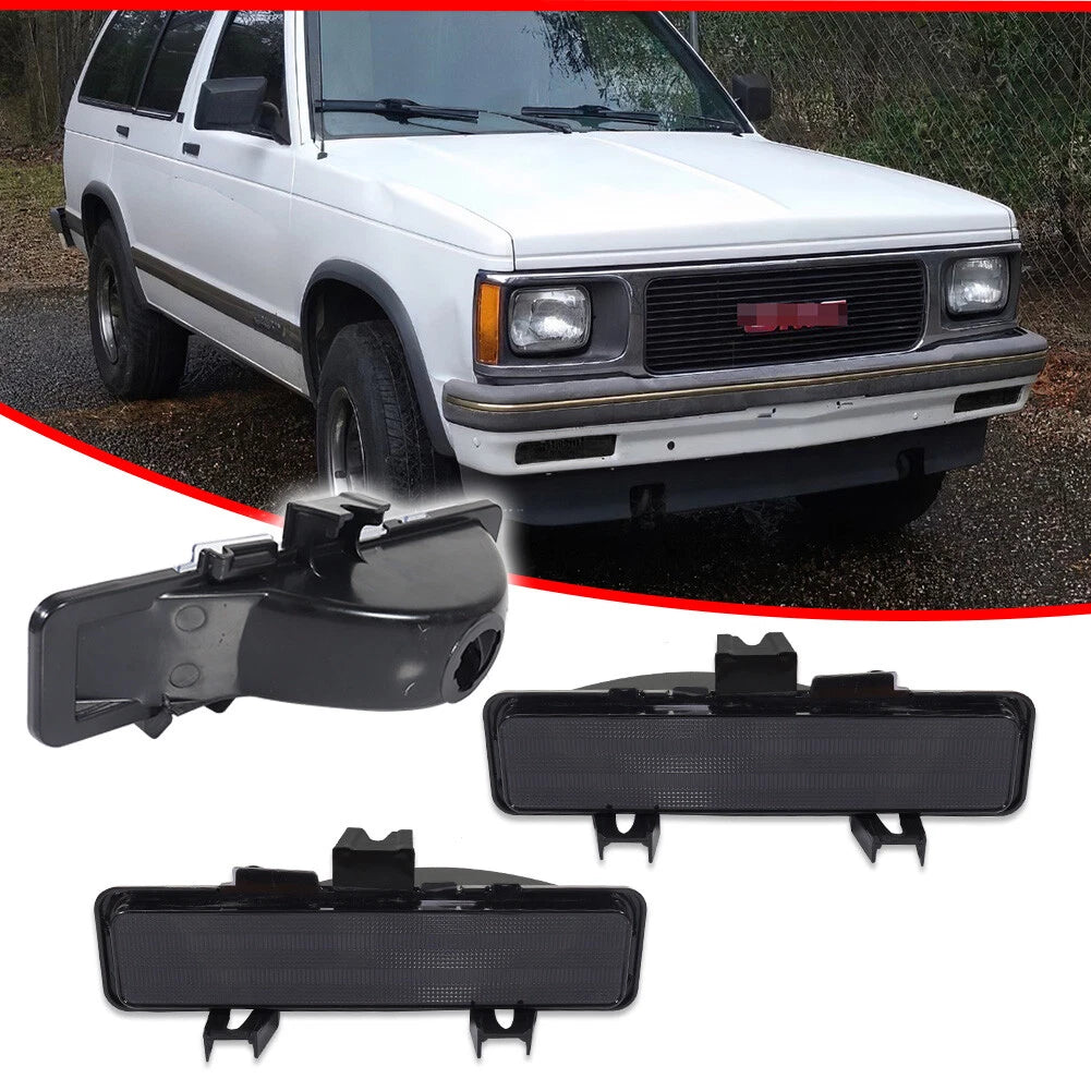 Smoked Front Bumper Parking Signal Lights for Chevy S-10 / GMC S-15 (1983–1993)