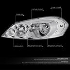 Chrome/Clear Reflector Halogen Headlights for Chevrolet Impala Monte Carlo (2006–2016)