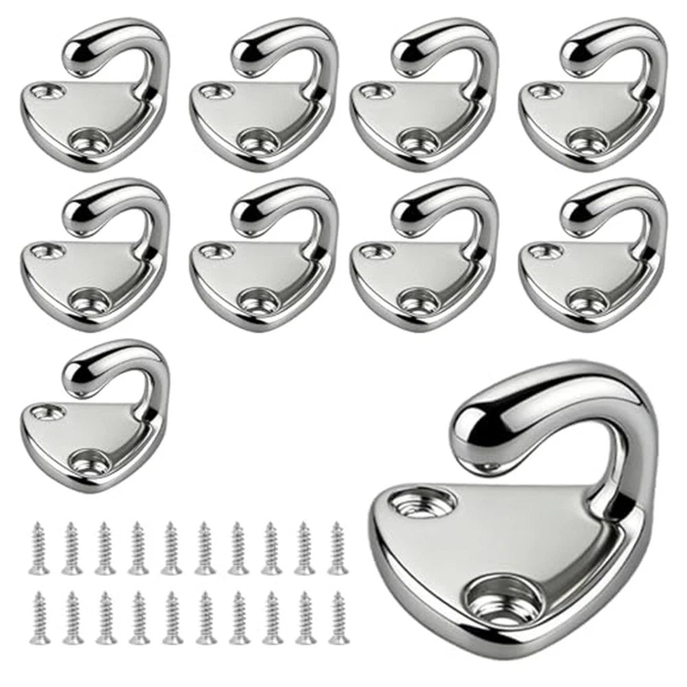 10X Stainless Steel Tarp Hooks for Trailers Boats RVs