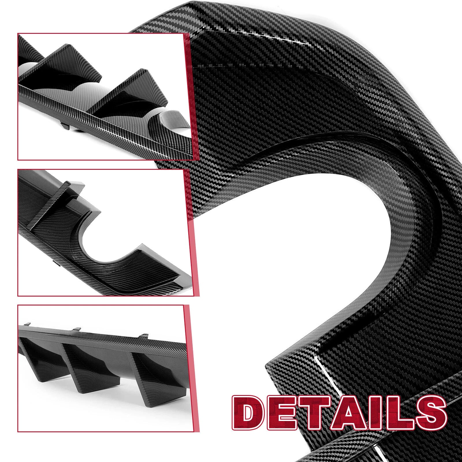 Rear Diffuser Bumper Lip Valance for Dodge Charger SRT8 (2012–2014) Carbon Fiber