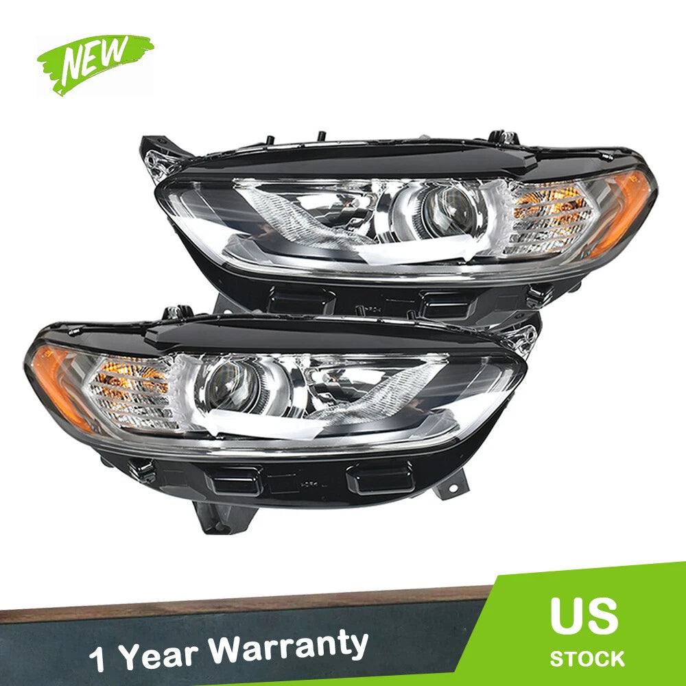 2X Headlight Assembly Set for Ford Fusion (2013–2016) Clear