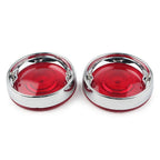 3-1/4" Turn Signal Bezels Red Lens Covers for Harley Touring Road King (2009-2023)