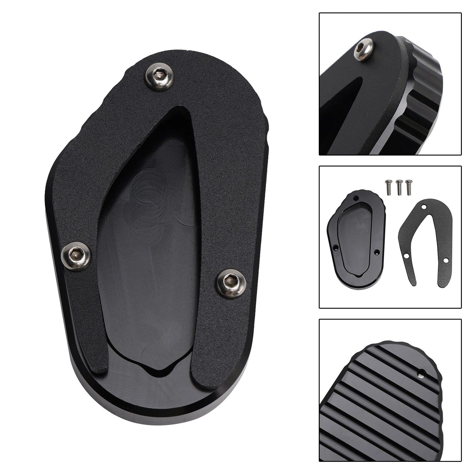 Kickstand Enlarge Pad for Triumph Bonneville T100 Street Scrambler 900 (2018–2023) Black