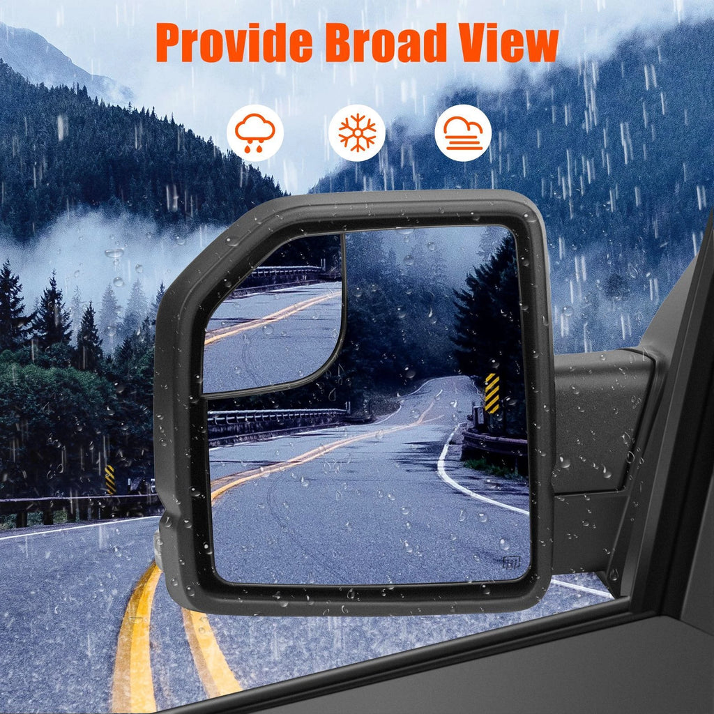 Power Heated Turn Signal Tow Side Mirrors Pair for Ford F-150 (2015–2020)
