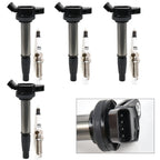 4x Ignition Coil and Iridium Spark Plug for Toyota Corolla (2009–2017)