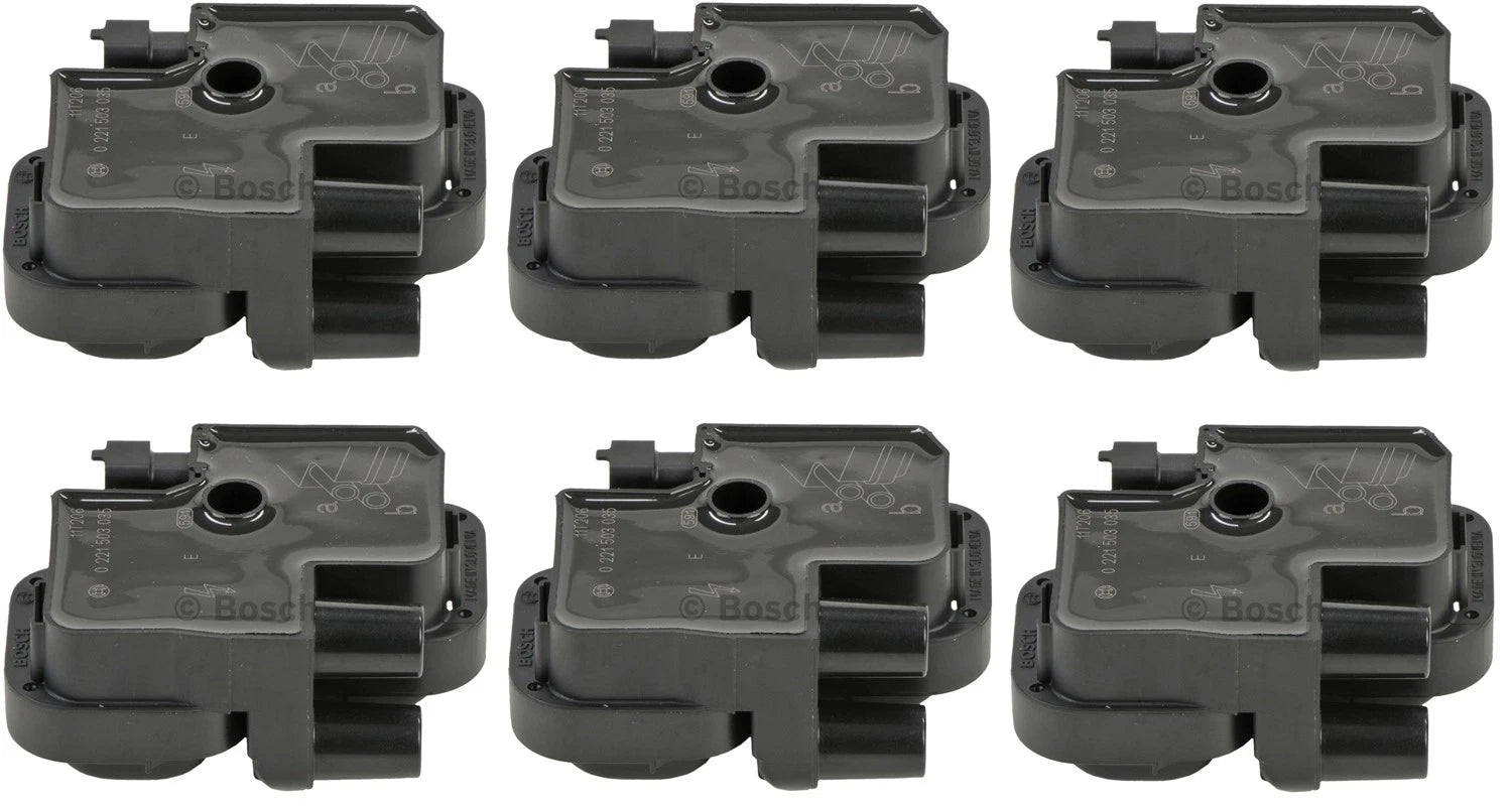 Set of 6 Ignition Coils for Mercedes S203 W203 C208 A208 (2001–2007) Bosch 0221503035
