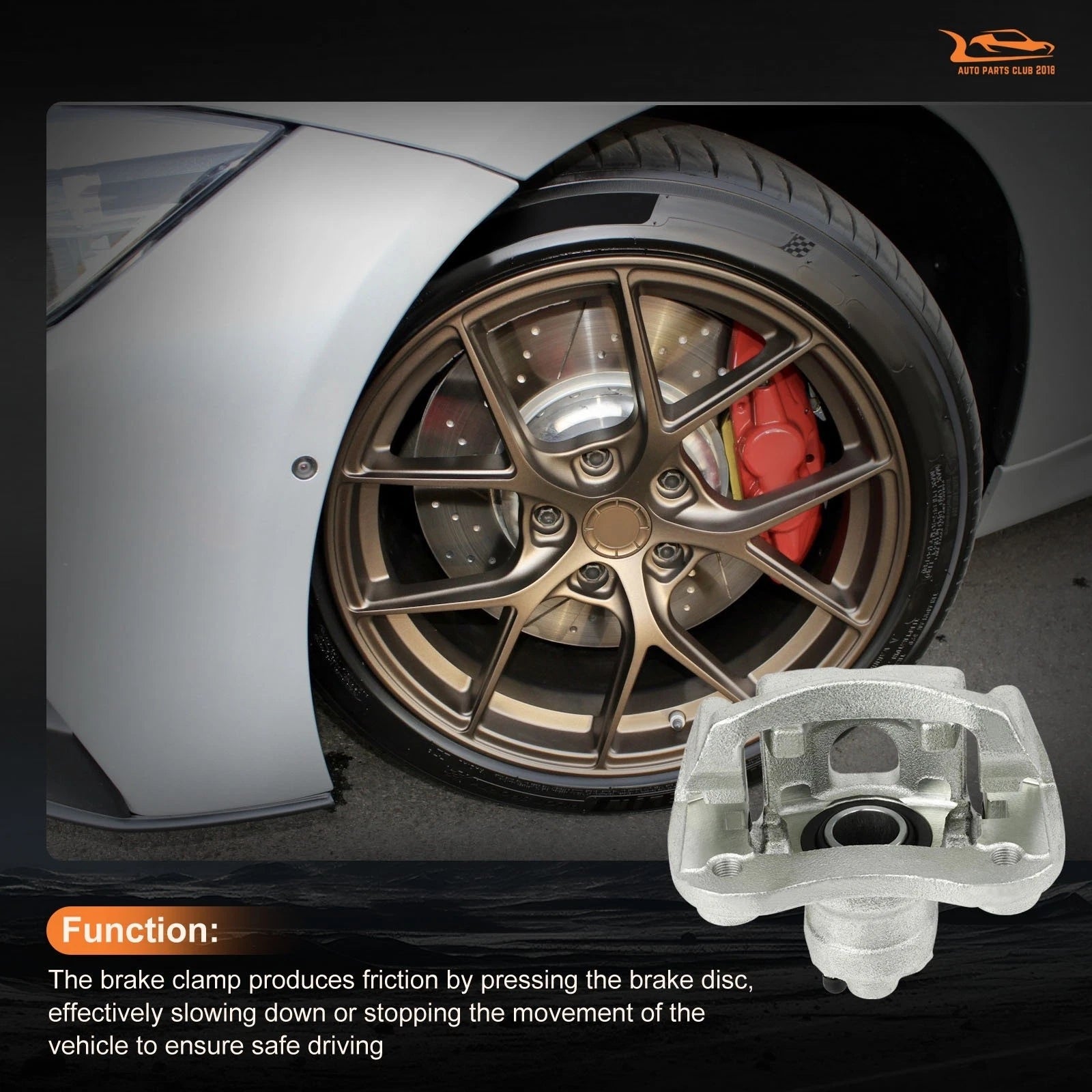 Brake Caliper with Bracket Assembly for Toyota Highlander (2004–2007)