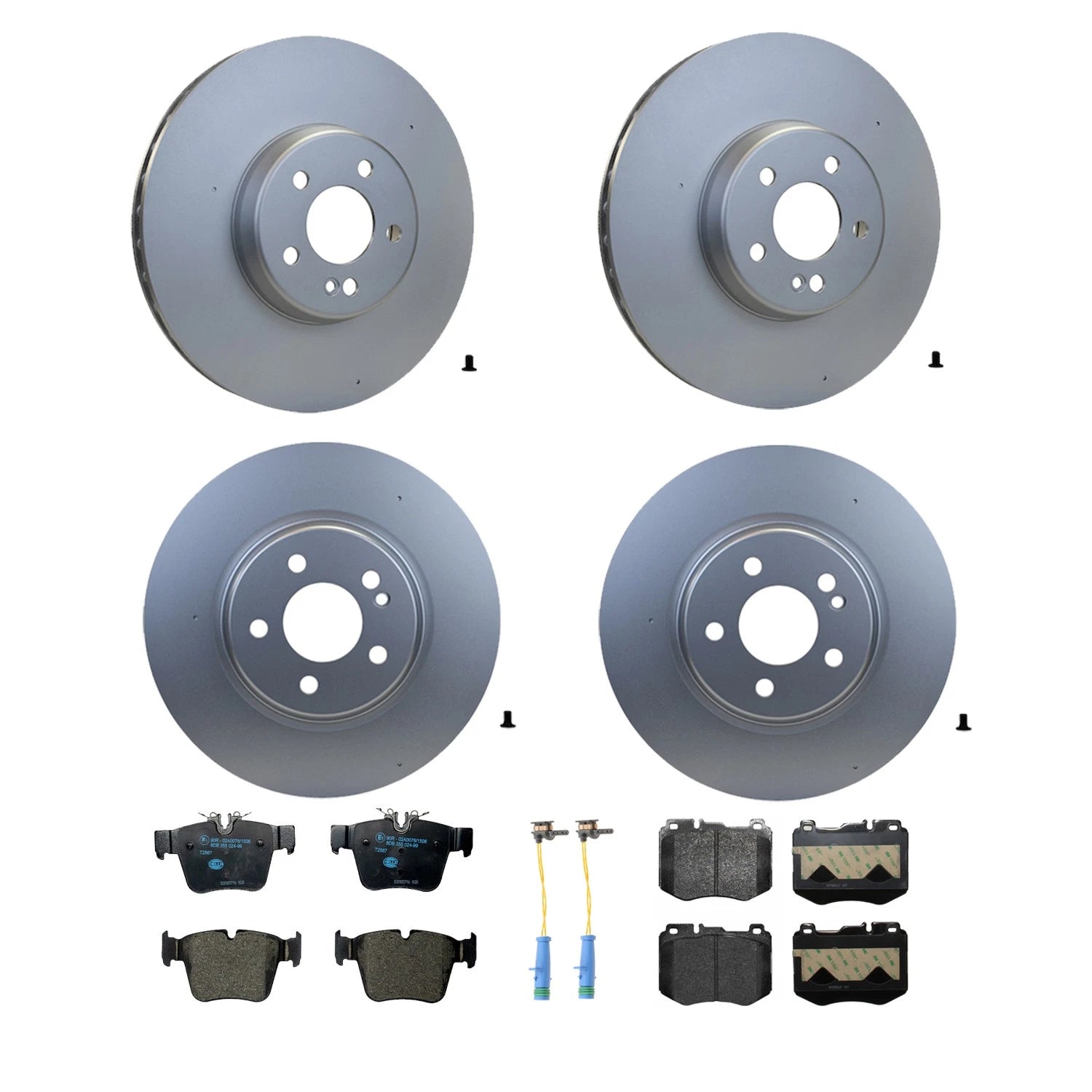 Hella Front & Rear Low-Met Disc Brake Pad Kit for Mercedes GLC300 (2016)