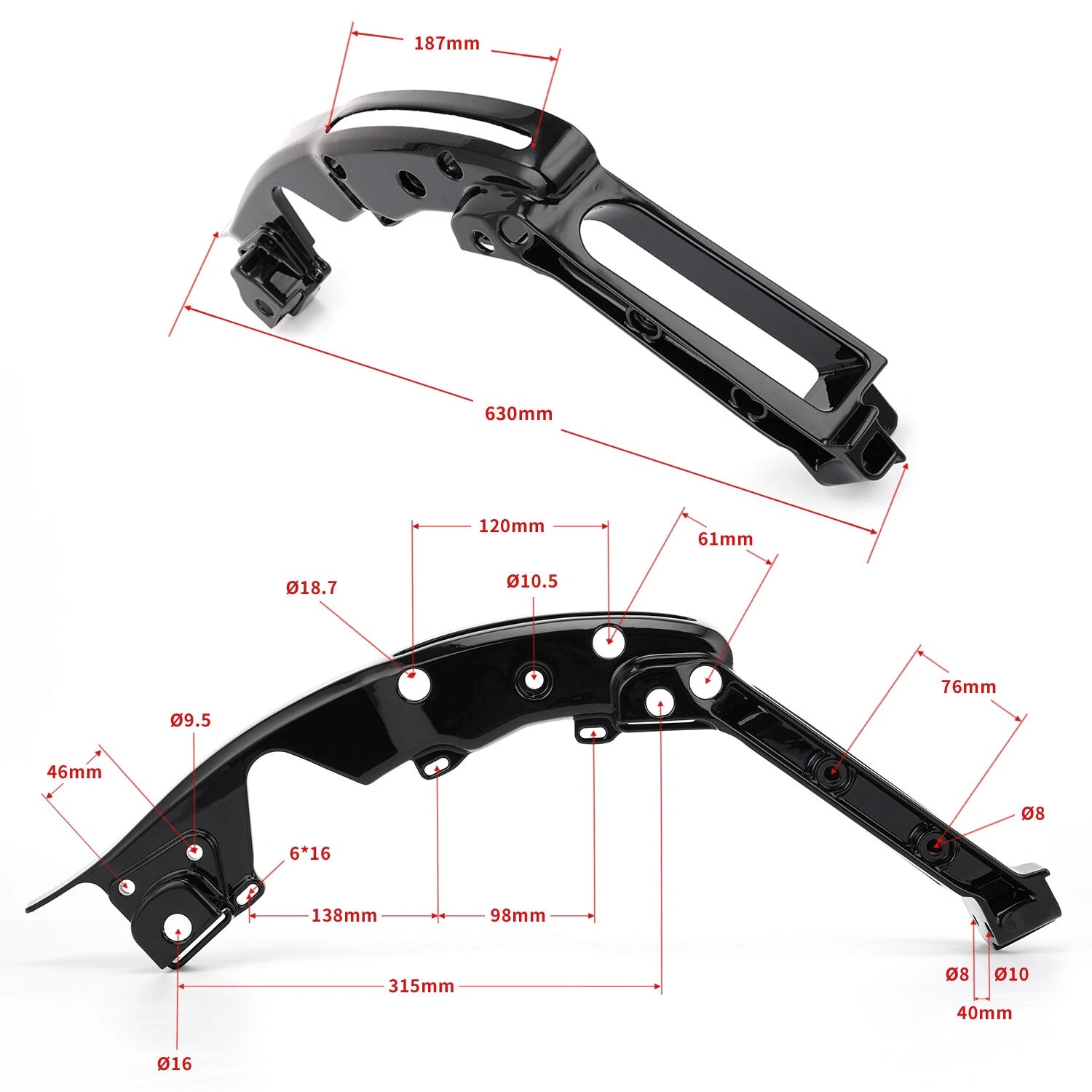 Pair Rear Fender Support Bracket for Harley Touring Road Glide (2014–2024)