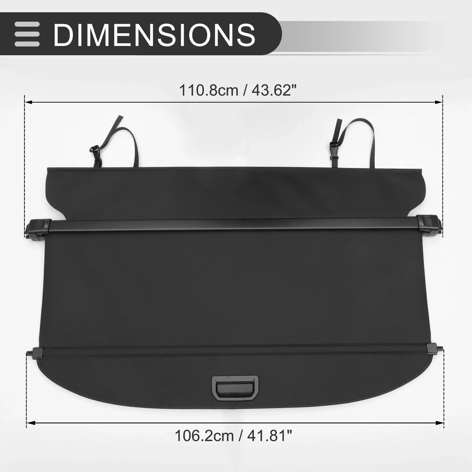Retractable Cargo Cover for Honda HR-V 2015-2022 Rear Trunk Parcel Shelf Black