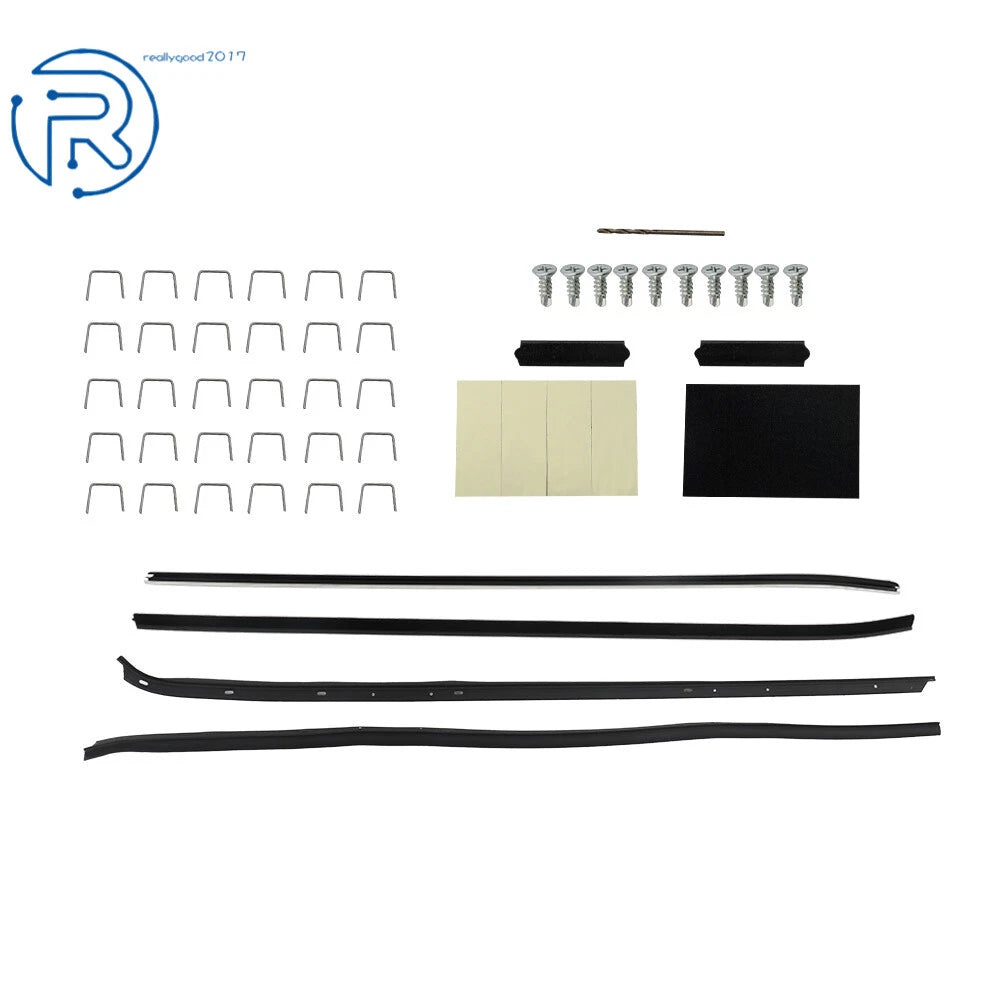 Set of 4 Chrome Window Sweep Weatherstrips for Firebird Camaro (1970-1981)
