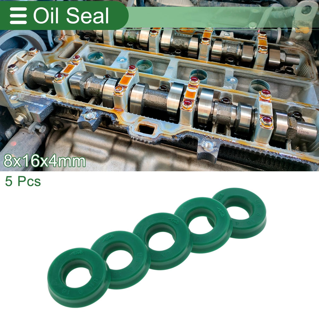 Set of 5 Oil Seal Ring 8x16x4mm for Rotary Shaft (High Pressure)
