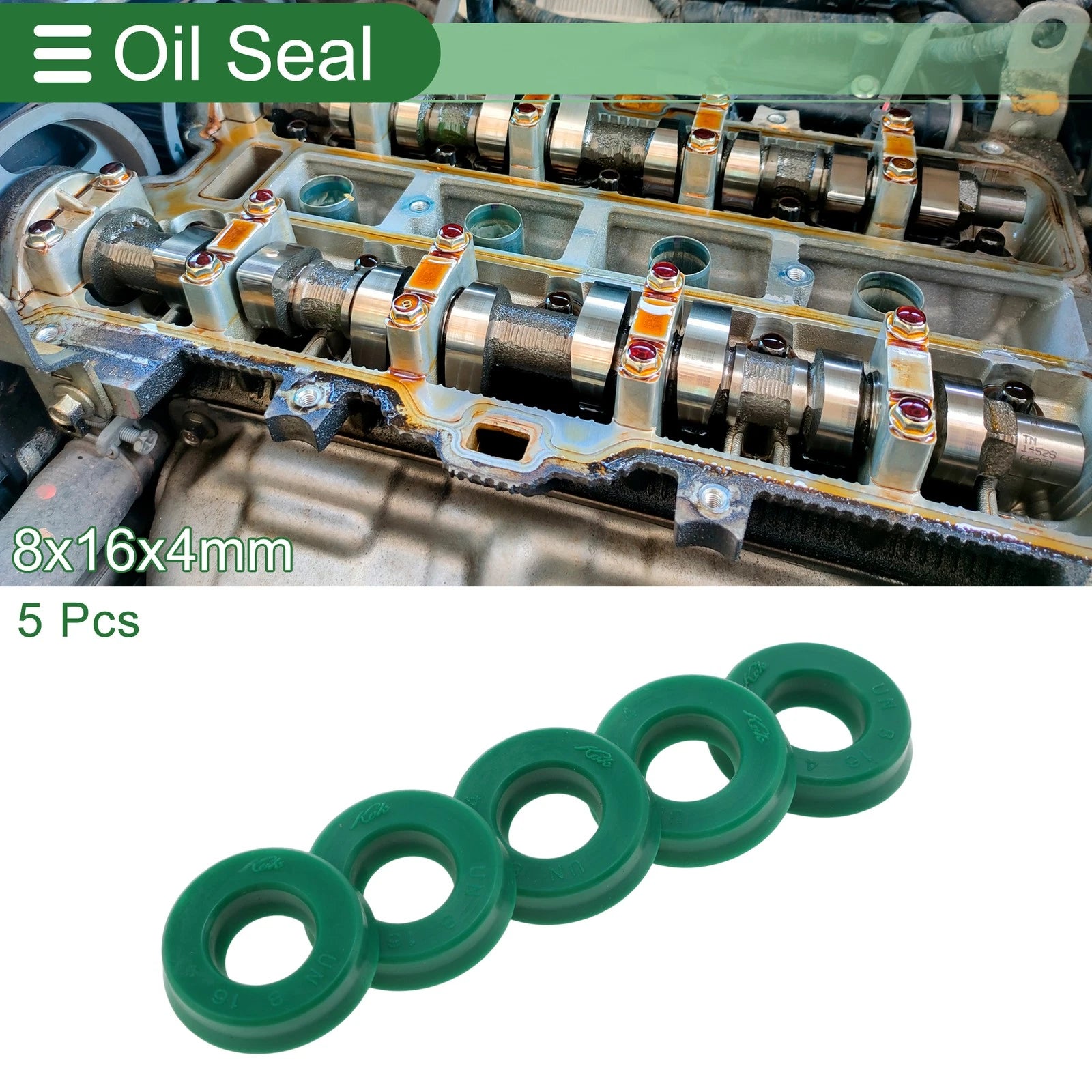 Set of 5 Oil Seal Ring 8x16x4mm for Rotary Shaft (High Pressure)