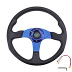 6 Bolt Blue Aluminum 14" Racing Steering Wheel for Universal Fit