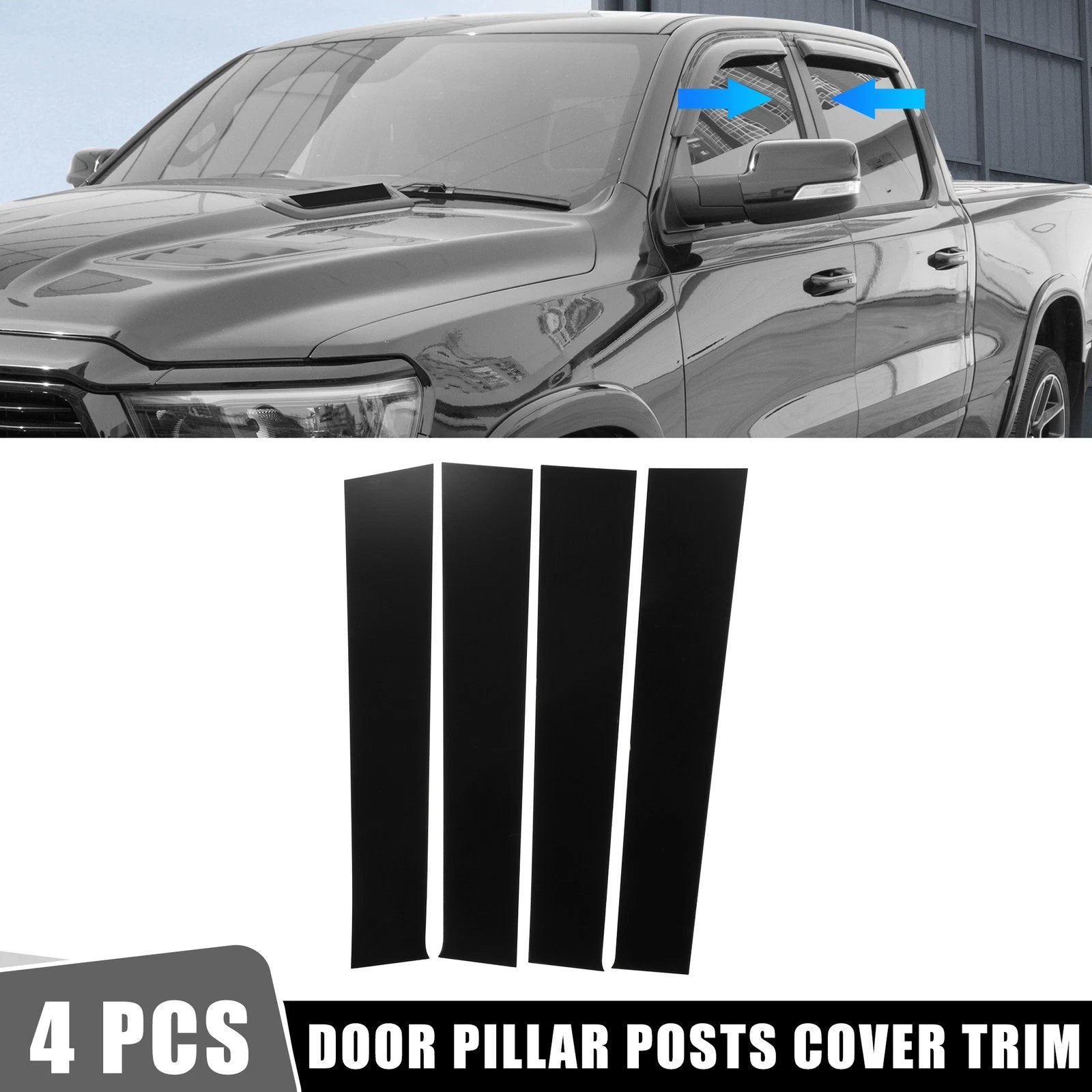 Set of 4 Door Cover Panel Trim Stickers for Dodge Ram 
