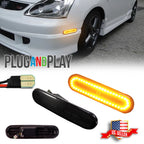 Smoke Amber LED Front Bumper Side Marker Lights for Honda Civic Si (2002–2005)