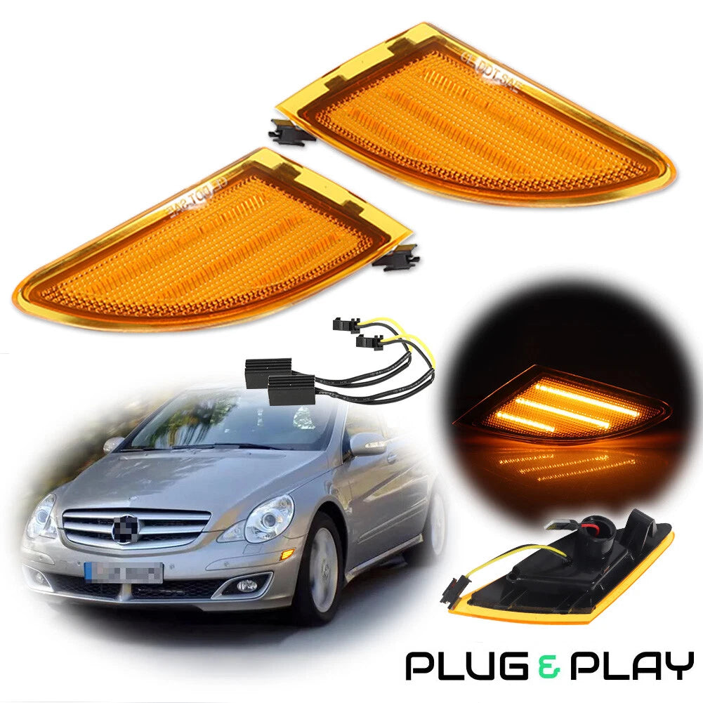 2X Front Side Marker Amber LED Lamp for Mercedes W251 R63 AMG
