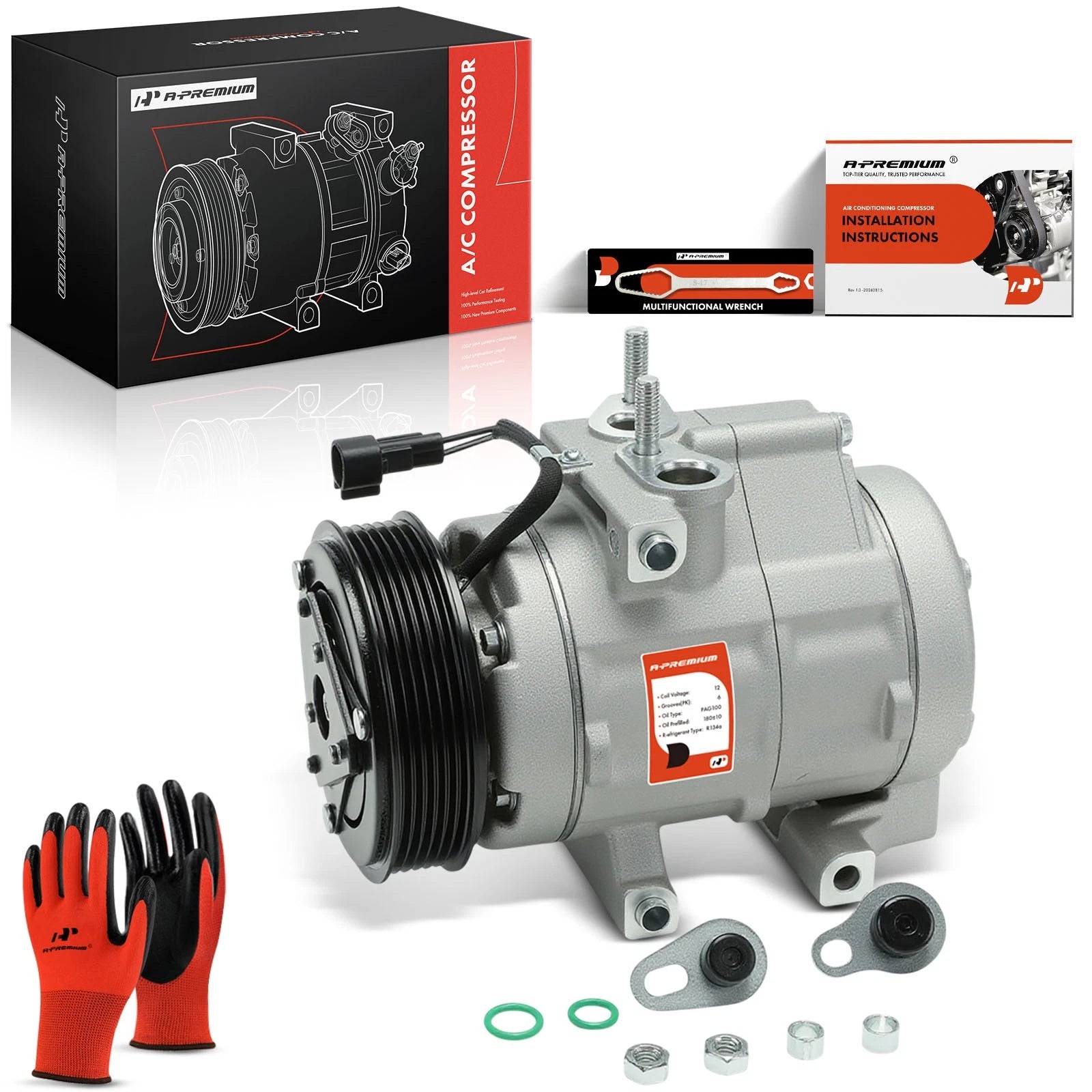 A/C Compressor with Clutch for Ford F-150 F-250 (2007–2014)