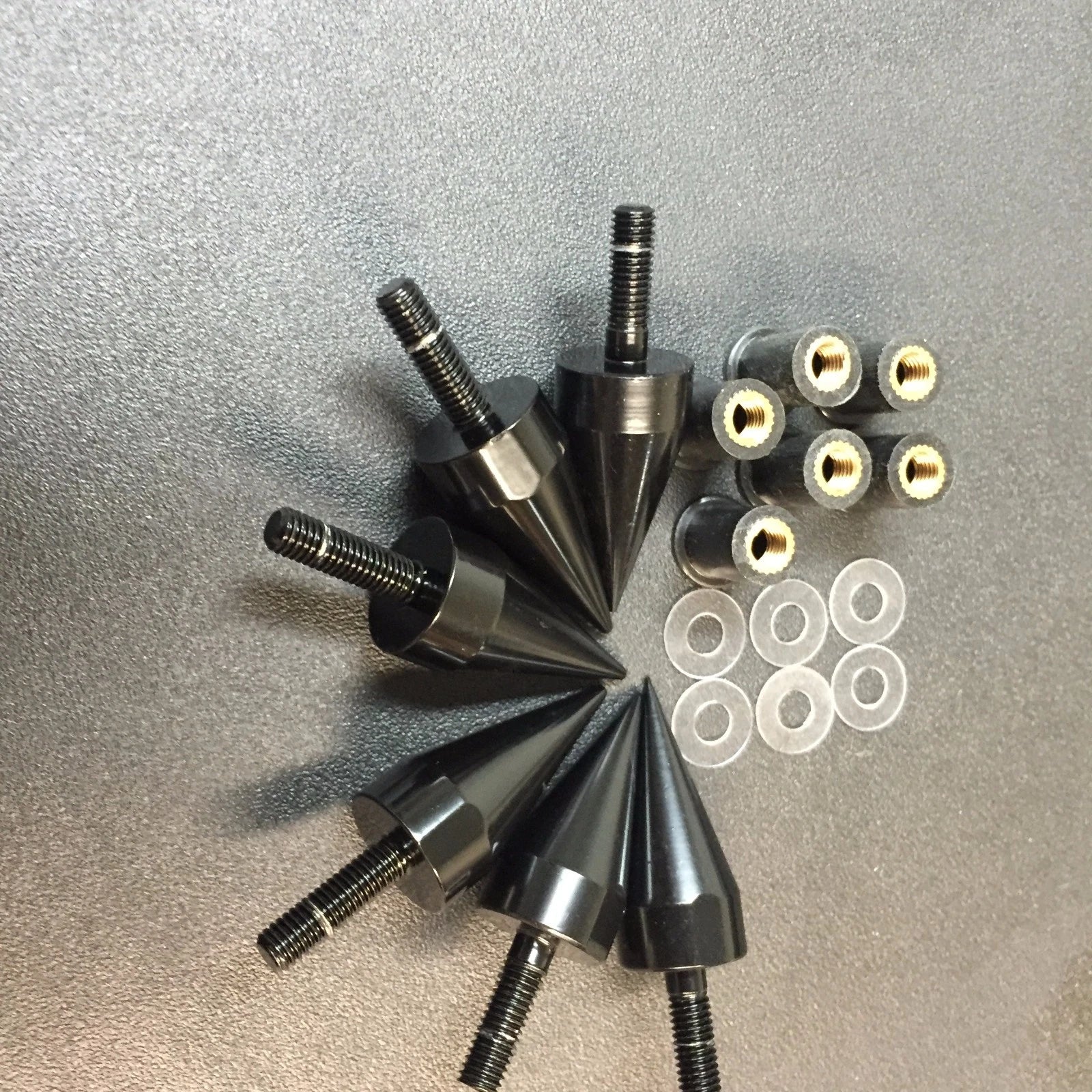 Spike Bolts for Motorcycle Windscreen Fairings License Plate Black